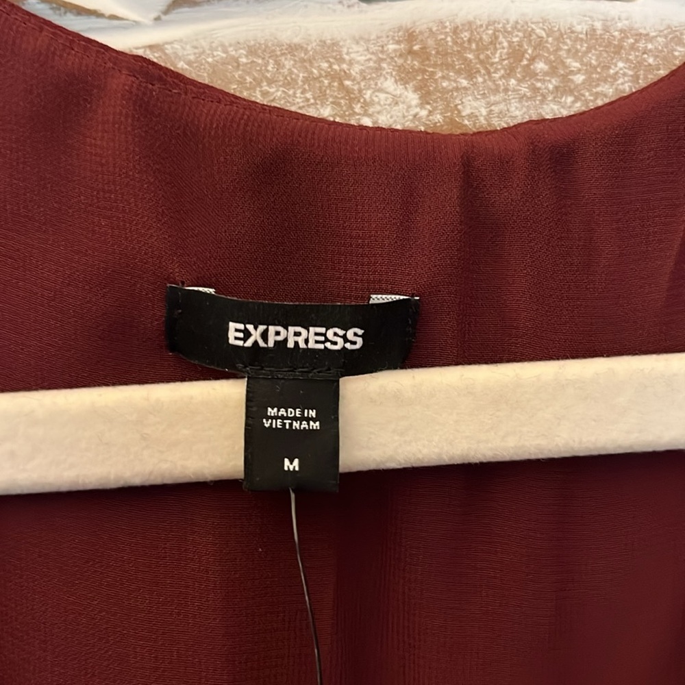 Express Burgundy Ruffle Blouse - Picture 10 of 10
